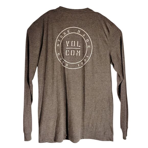 Volcom tshirt mens XL XLarge gray long sleeve graphic tee skate crew neck - Picture 1 of 7